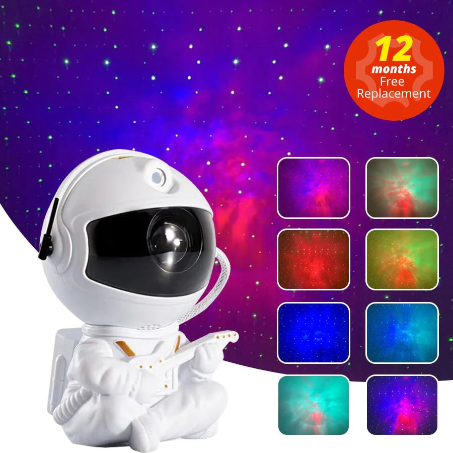 "Galactic Dreams: Astronaut Starry Projector Night Light - Perfect Bedroom Decor & Kids' Birthday Gift!"
