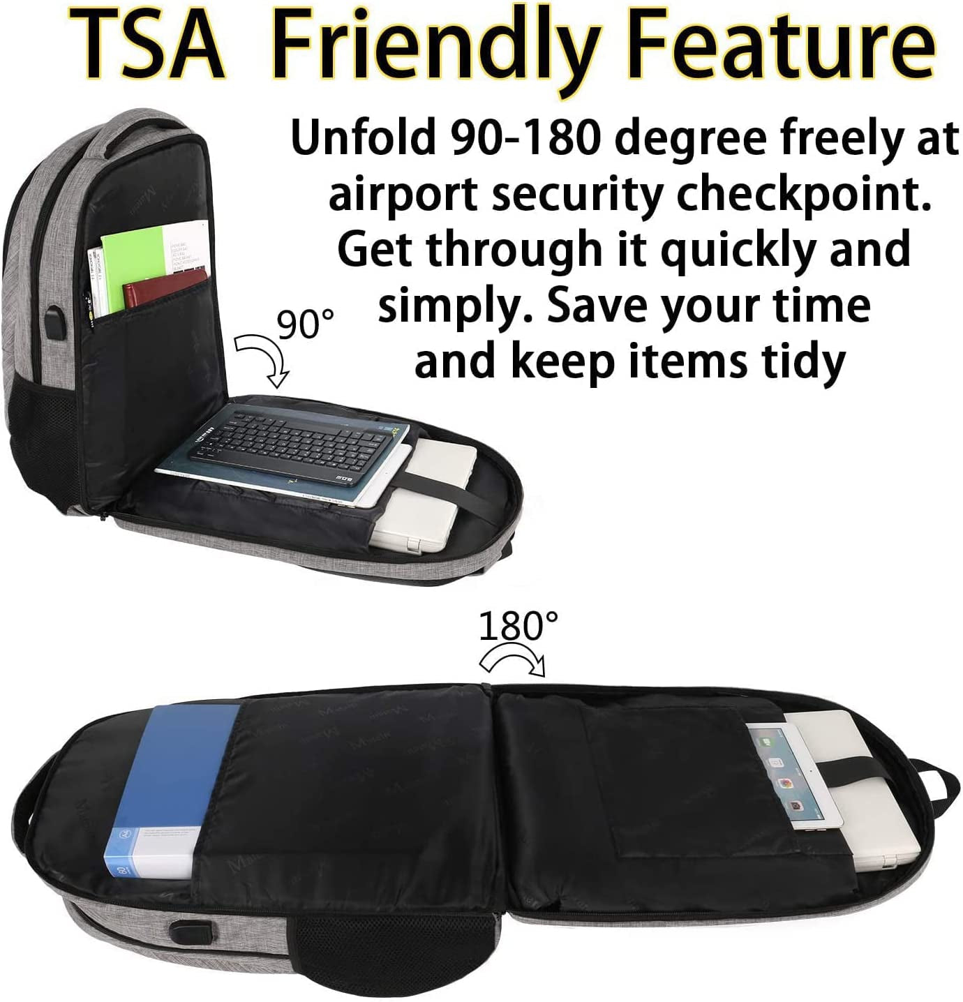 TSA Approved 17-Inch Travel-Ready Laptop Backpack with USB Charging