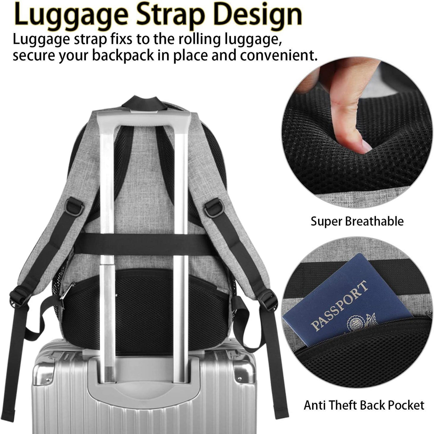TSA Approved 17-Inch Travel-Ready Laptop Backpack with USB Charging