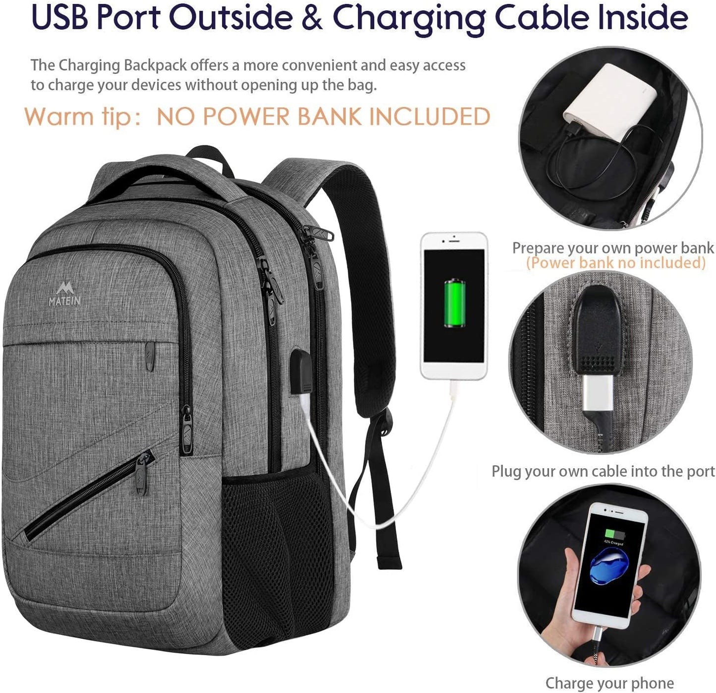 TSA Approved 17-Inch Travel-Ready Laptop Backpack with USB Charging