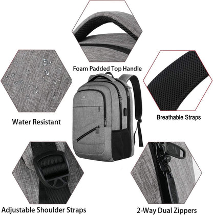 TSA Approved 17-Inch Travel-Ready Laptop Backpack with USB Charging