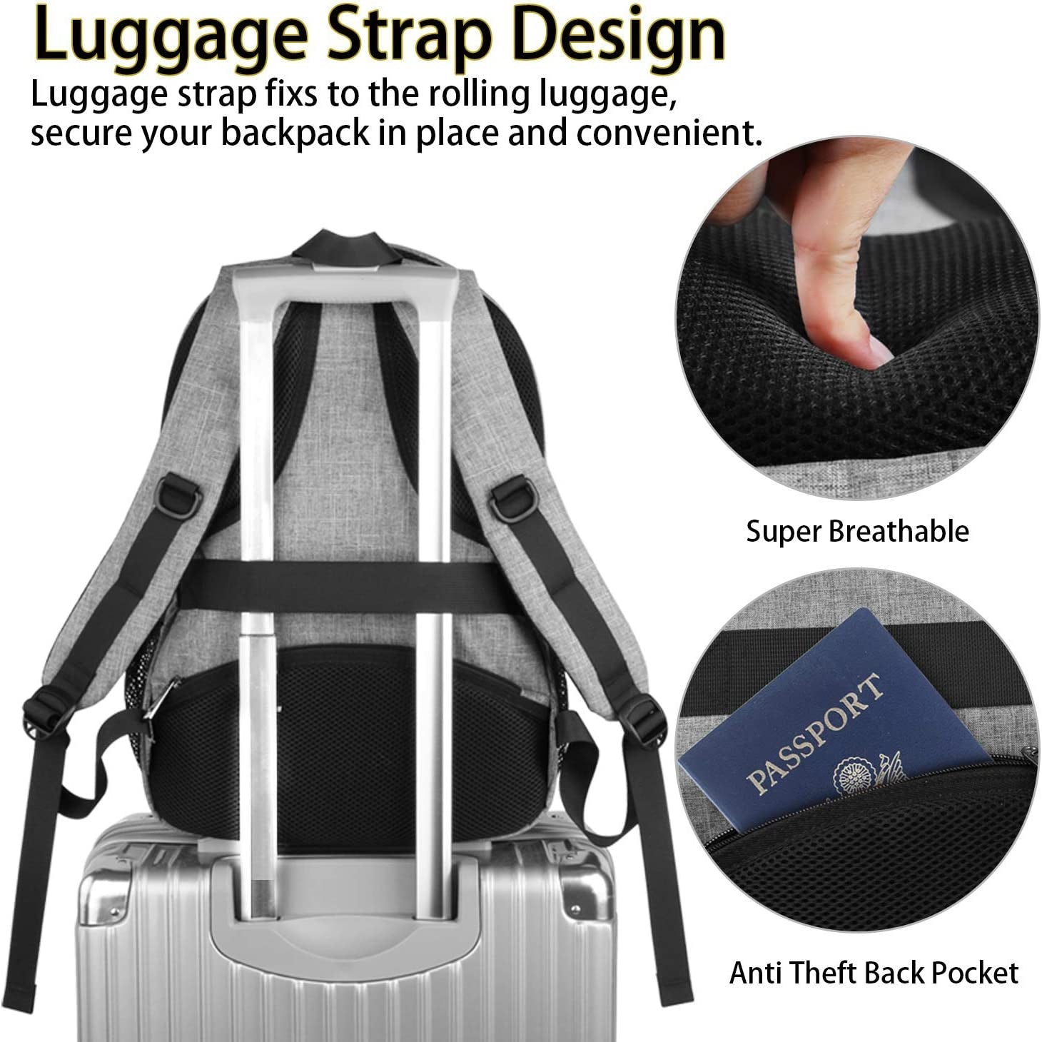 TSA Approved 17-Inch Travel-Ready Laptop Backpack with USB Charging