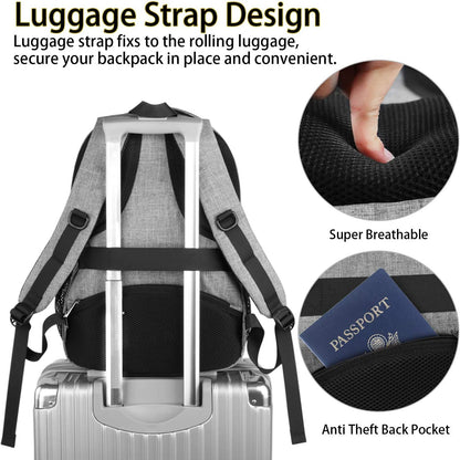 TSA Approved 17-Inch Travel-Ready Laptop Backpack with USB Charging