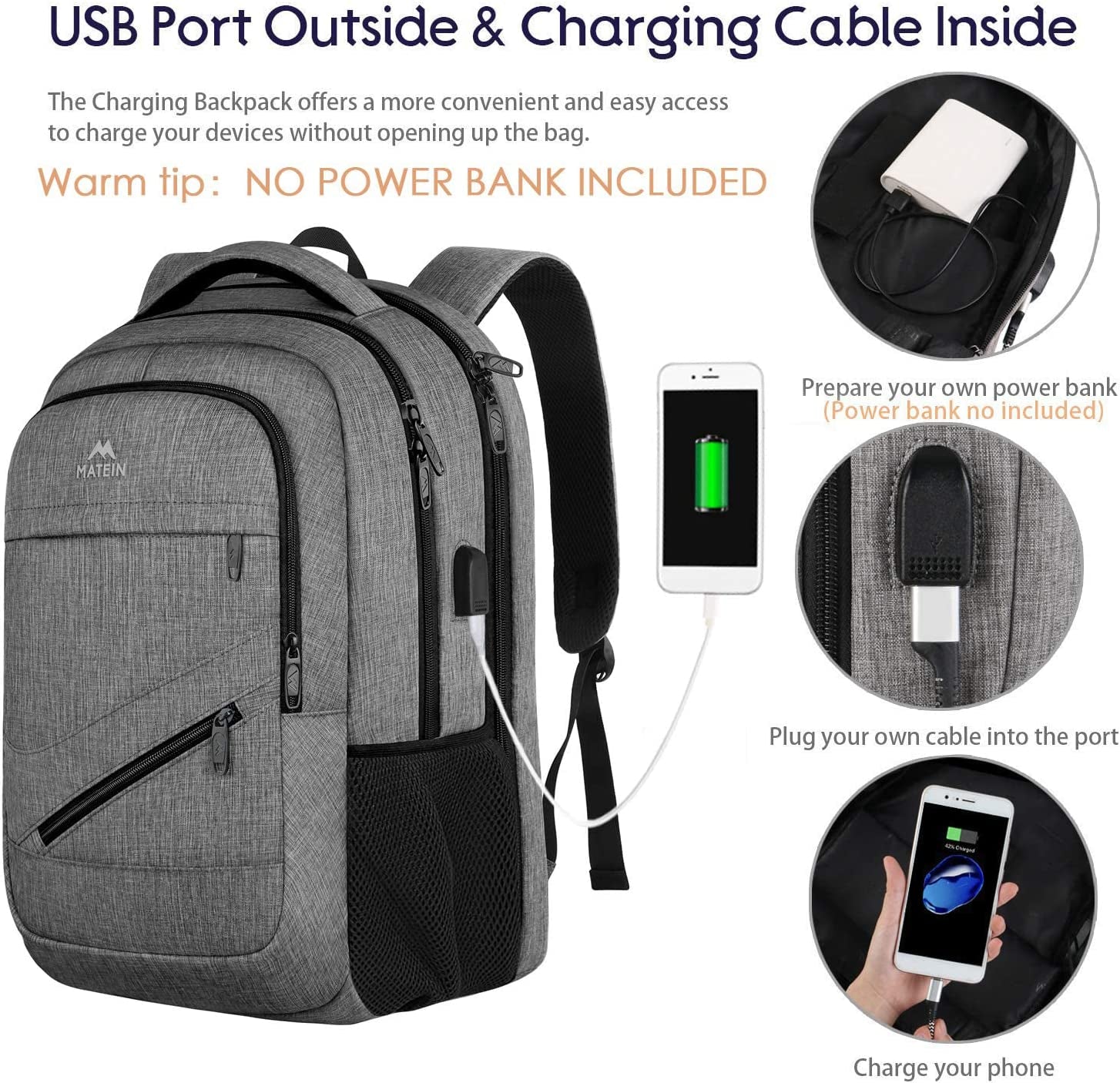 TSA Approved 17-Inch Travel-Ready Laptop Backpack with USB Charging
