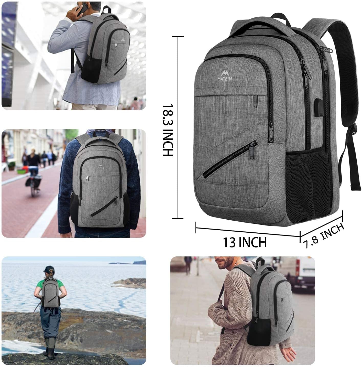 TSA Approved 17-Inch Travel-Ready Laptop Backpack with USB Charging